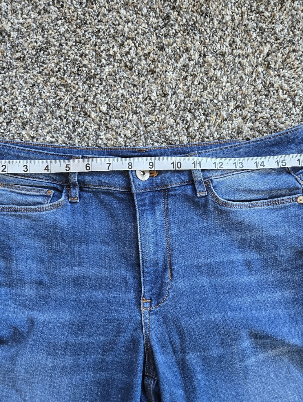 J.Jill Boyfriend Straight Leg Ankle Mid-Blue Cropped Turn-Cuff Jeans Size 12 - Picture 9 of 12